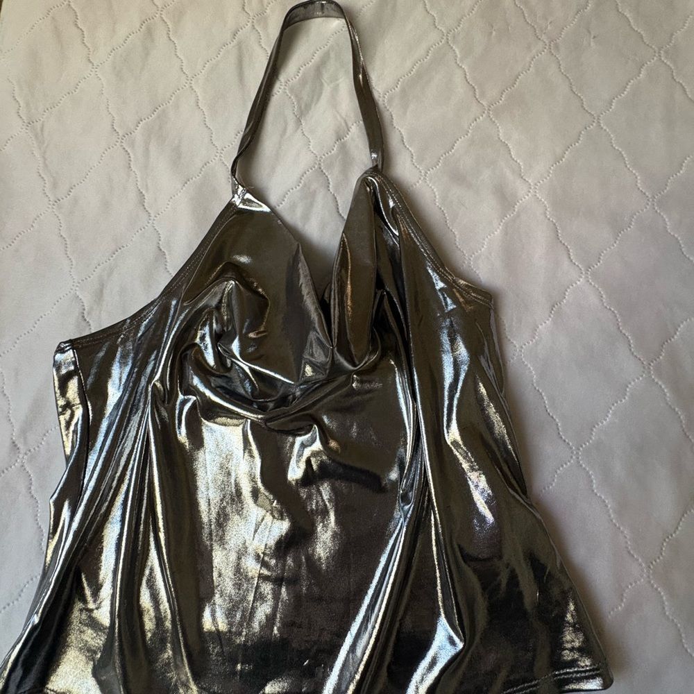 Sincerely Jules Silver Metallic Tote